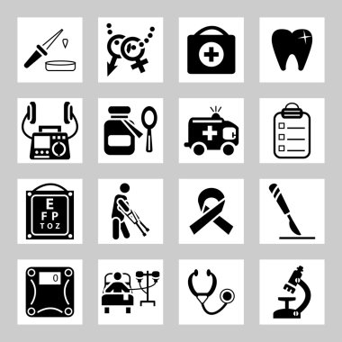 Tıbbi ilgili vektör simgeleri belirlendi