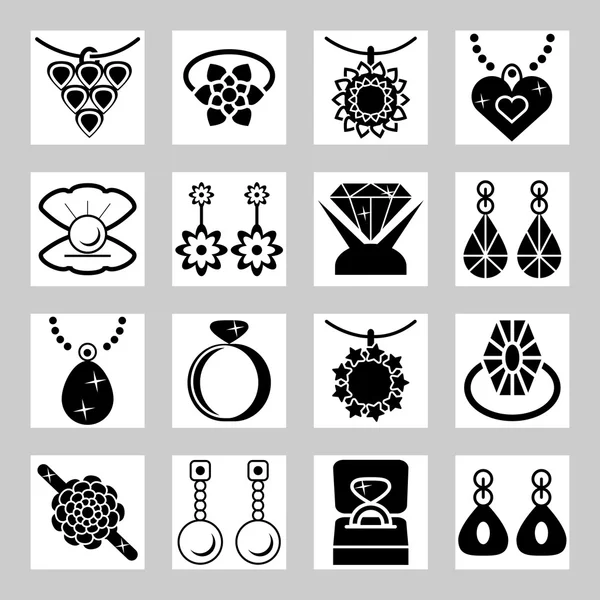 Juego de iconos de joyería — Vector de stock