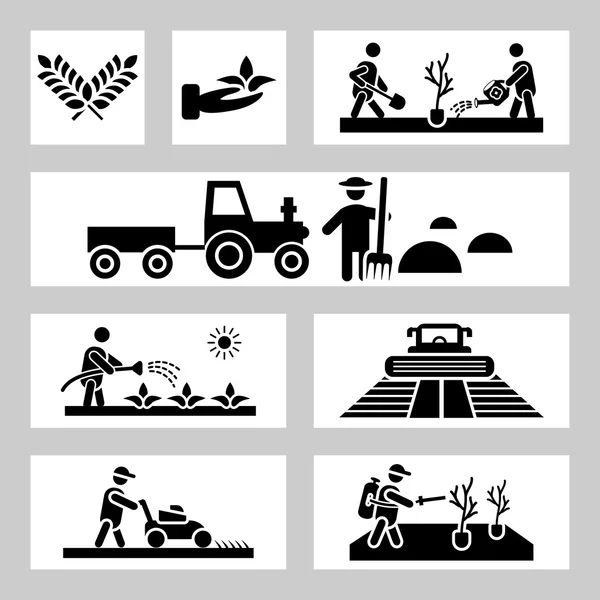 Jordbruk och jordbruk ikoner — Stock vektor