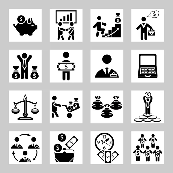 Zaken en geld gerelateerde icons set — Stockvector