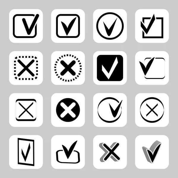 Selectievakjes pictogrammenset — Stockvector