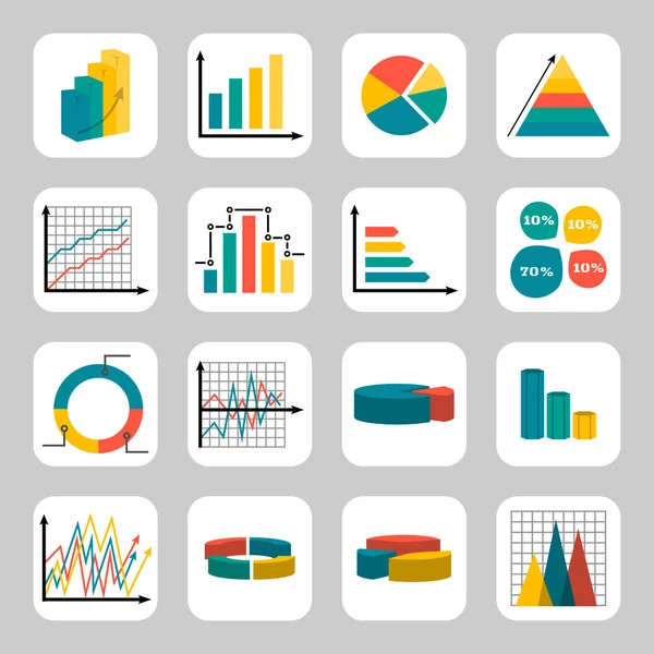 Diagrammen pictogrammenset — Stockvector