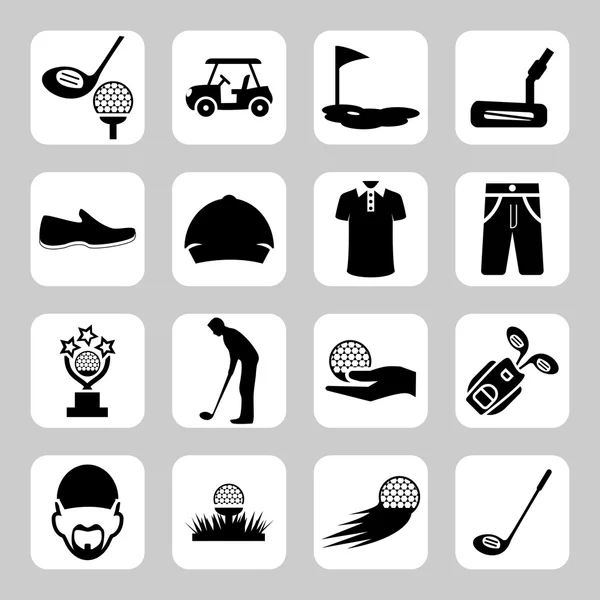 Golf vector iconos conjunto — Archivo Imágenes Vectoriales
