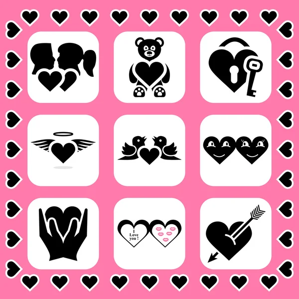 Love and couple related vector icon set — Stock Vector