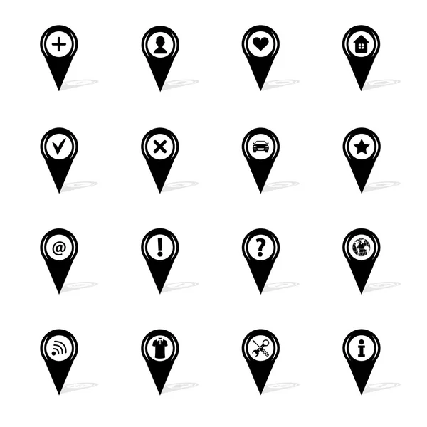 Map pin icon set for web and mobile application — Stock Vector