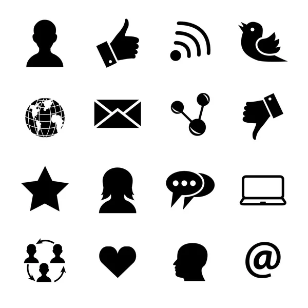 Conjunto de iconos relacionados con redes sociales — Archivo Imágenes Vectoriales