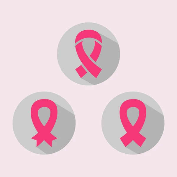 Breast cancer or AIDS awareness icons — Stock Vector