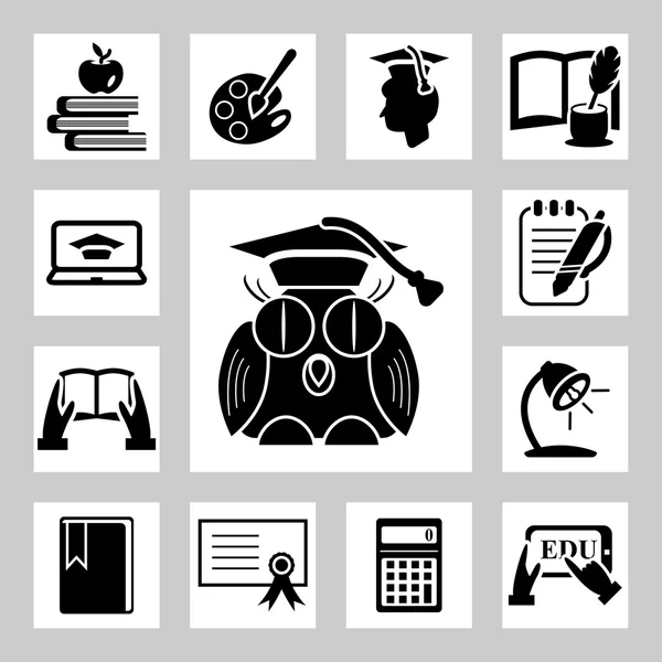 Onderwijsgerelateerde icons set — Stockvector