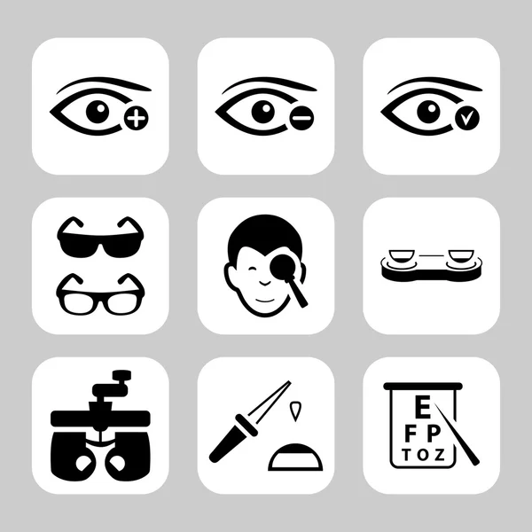 Ojo vista vector iconos conjunto — Archivo Imágenes Vectoriales