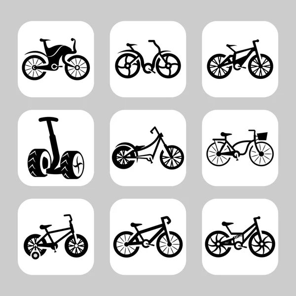 Ensemble d'icônes de vélos vectoriels — Image vectorielle