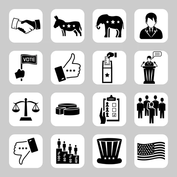 Election and voting vector icon set — Stock Vector