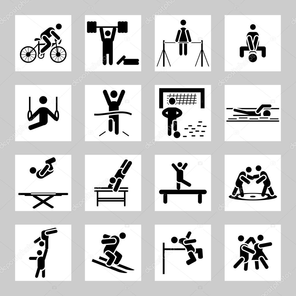 Sport related icons set