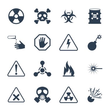 Vektör tehlike ve tehlike Icon set