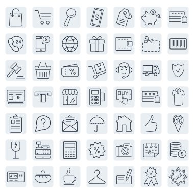 E-ticaret. Anahat web Icons set
