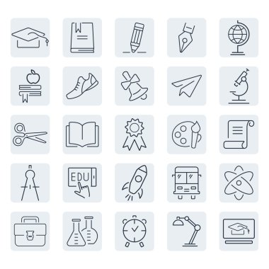 Eğitim anahat Icon set