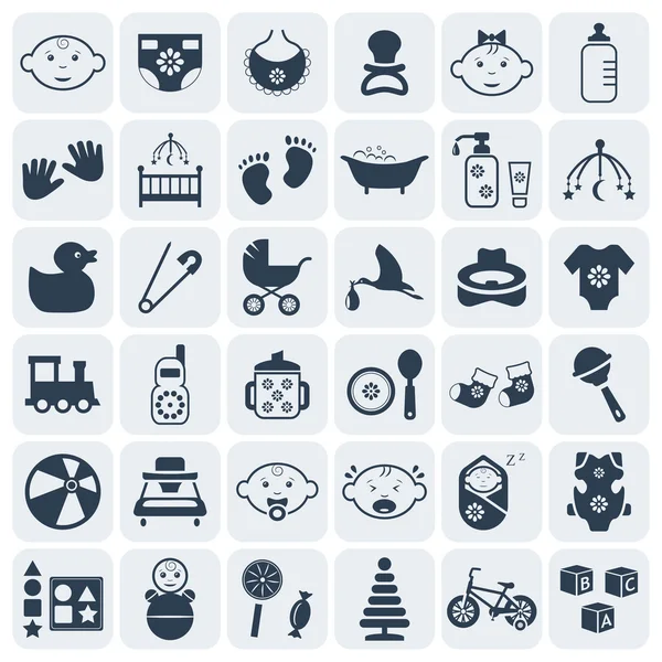 Bebek, çocuk ve oyuncaklar Icon set