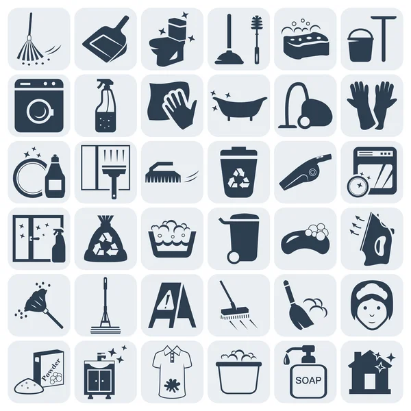 Schoonmaken en wassen van vector icon set — Stockvector