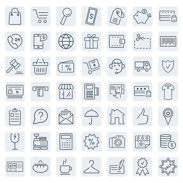 E-commerce. Overzicht web icons set — Stockvector