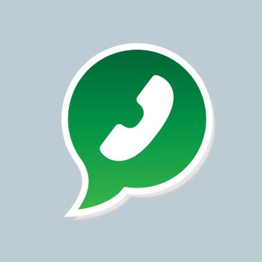 Konuşma baloncuğu simgesinde yeşil telefon ahizesi