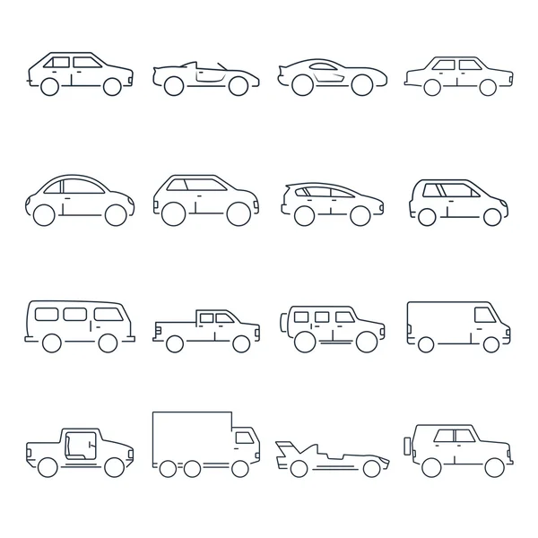 Esquema icono de colección de coches — Vector de stock