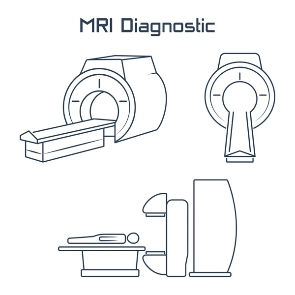 Icone vettoriali diagnostiche MRI — Vettoriale Stock