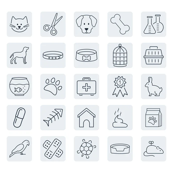 Evcil hayvan Icon set ince çizgi tarzı ile ilgili