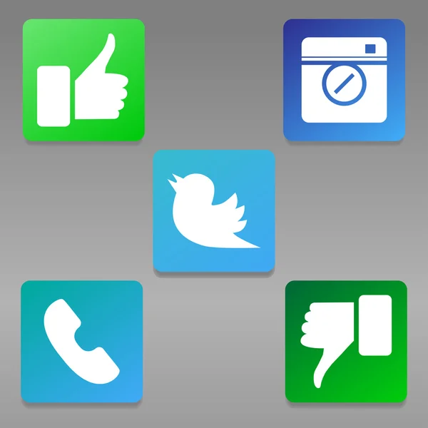 Social media icons vector set — Stock Vector
