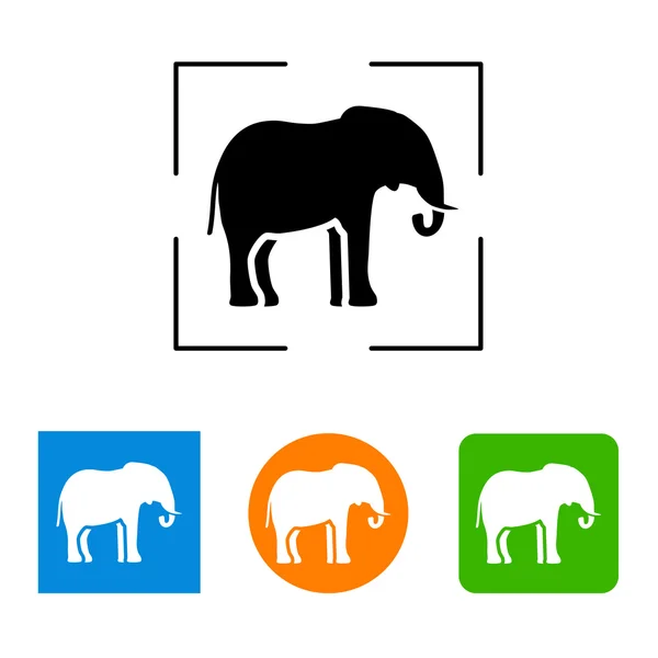 Olifant pictogram, vectorillustratie — Stockvector