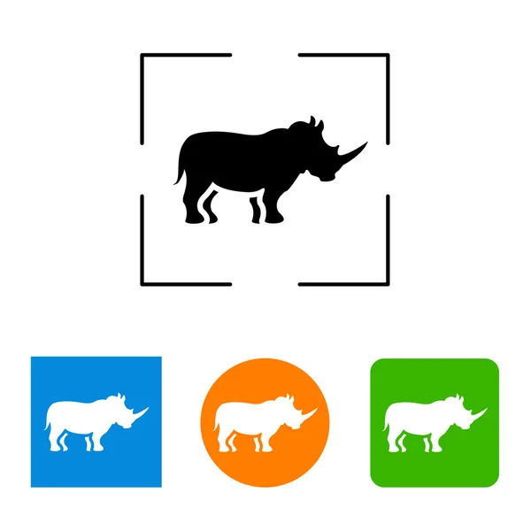 Simple icon, silhouette of a rhinoceros. — Stock Vector