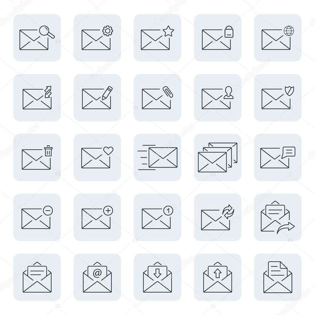 Outline web icon set,email,message