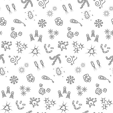 Sorunsuz bakteri desen. Vektör çizim