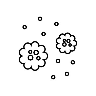 İnce çizgi stili bakteri ve mikropları simgesini