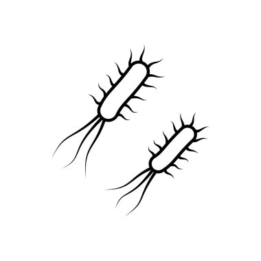 İnce çizgi stili bakteri ve mikropları simgesini