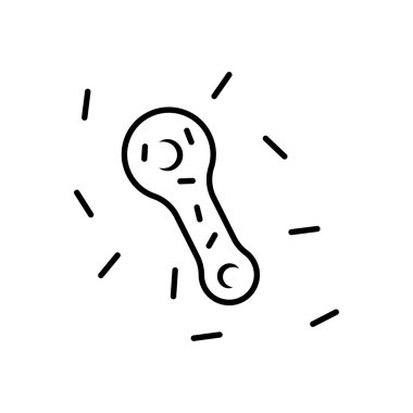 İnce çizgi stili bakteri ve mikropları simgesini