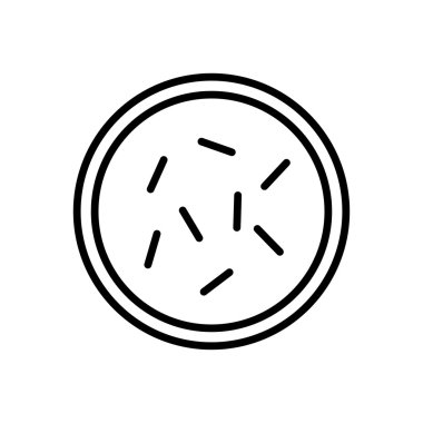 İnce çizgi stili bakteri ve mikropları simgesini