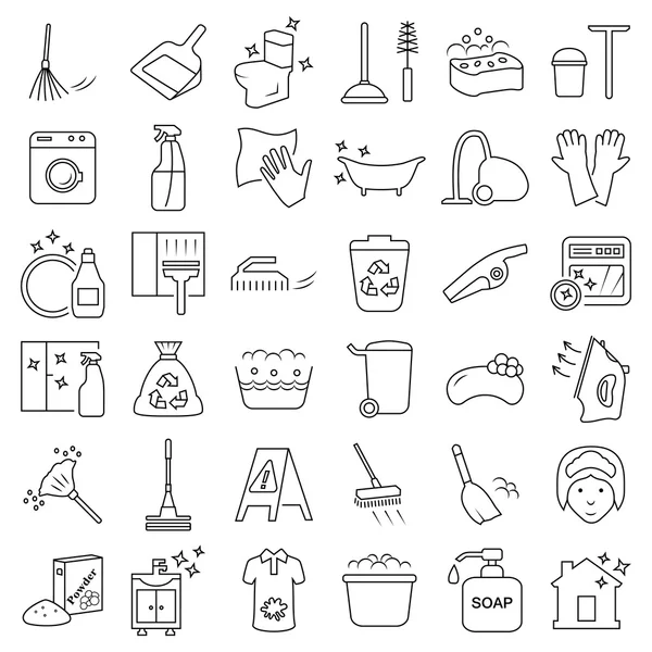 Schoonmaken en wassen van vector icon set — Stockvector