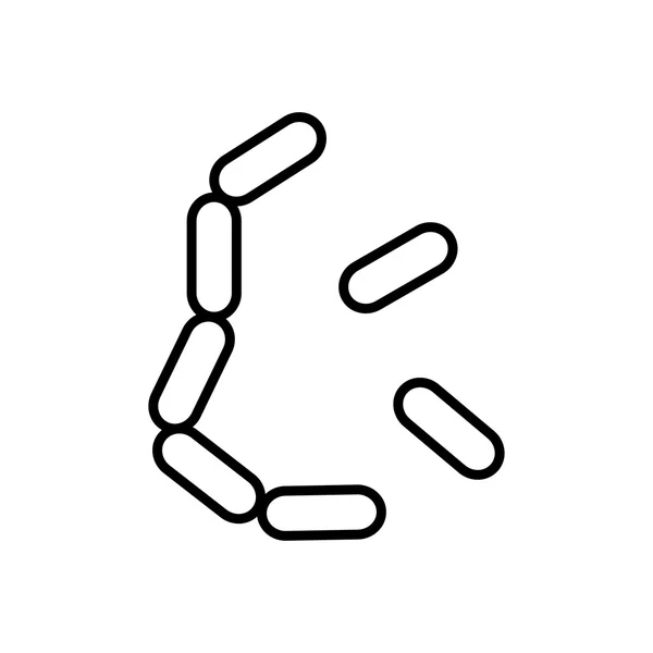 細い線のスタイルでバクテリアや細菌のアイコン — ストックベクタ