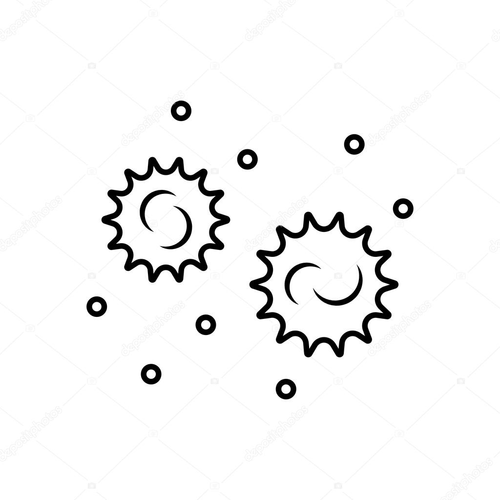 Bacteria and germs  icon in thin line style