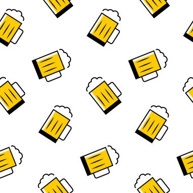 Vektör basit bira kupa seamless modeli