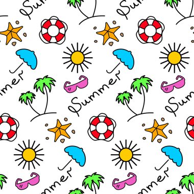 Kusursuz yaz şablonu. Vektör illüstrasyonu