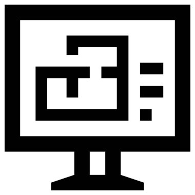 Yapı şeması simgesi, beyaz arkaplanda çizgi vektör illüstrasyonu  