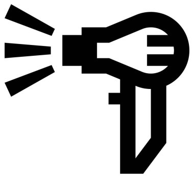 Kurutucu simgesi, beyaz arkaplanda çizgi vektör çizimi  