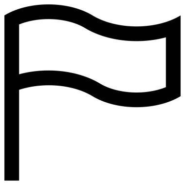 beyaz arkaplanda bayrak simgesi, çizgi vektör çizimi  