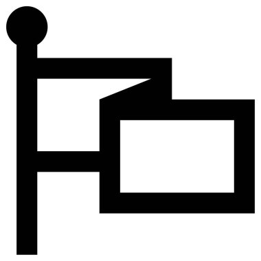 beyaz arkaplanda bayrak simgesi, çizgi vektör çizimi  