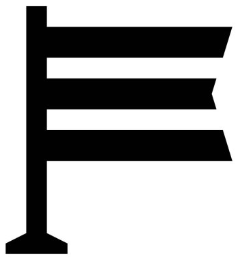 beyaz arkaplanda bayrak simgesi, çizgi vektör çizimi  