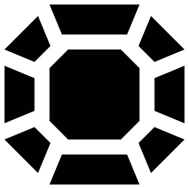 Elmas simgesi, beyaz arkaplanda çizgi vektör çizimi  