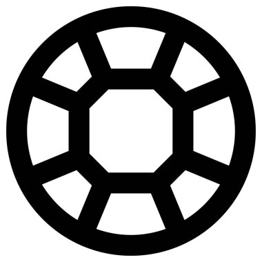 Elmas simgesi, beyaz arkaplanda çizgi vektör çizimi  