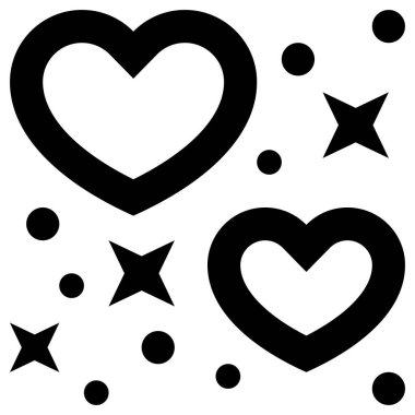 Kalplerin simgesi, beyaz arkaplanda çizgi vektör çizimi 