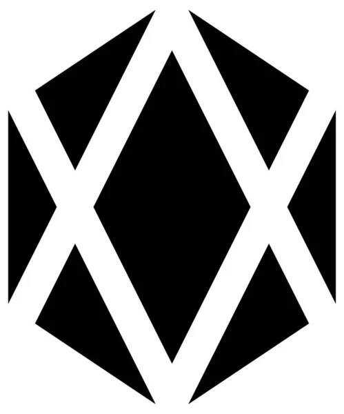 Diamant Symbol Linienvektorabbildung Auf Weißem Hintergrund — Stockvektor