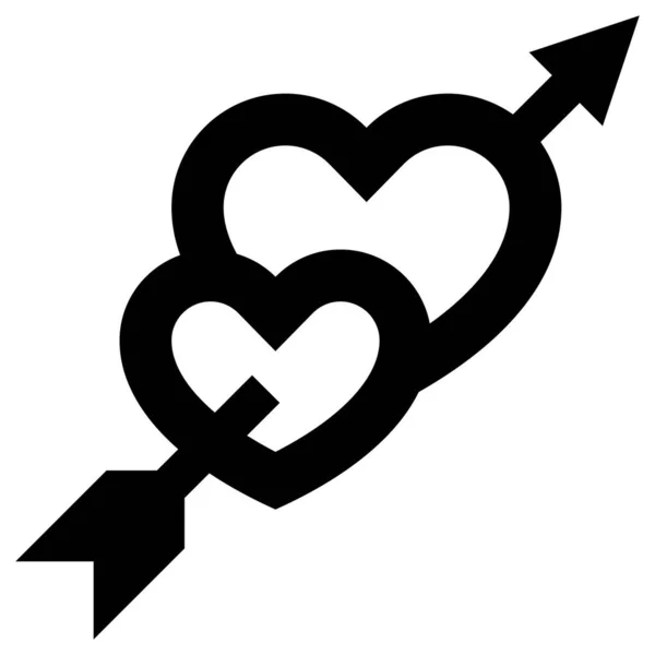 Иконка Сердца Векторная Иллюстрация Линии Белом Фоне — стоковый вектор
